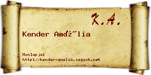 Kender Amália névjegykártya