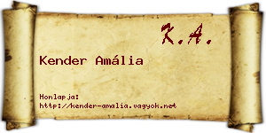Kender Amália névjegykártya